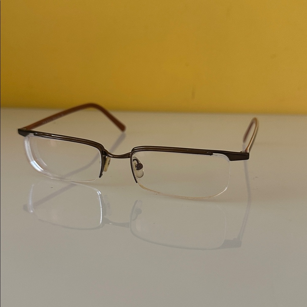 Prada Sleek Bronze Titanium Frameless Rectangular Prescription Glasses Frame - Picture 7 of 15